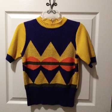 Vintage 1960s cheerleader knit top - image 1