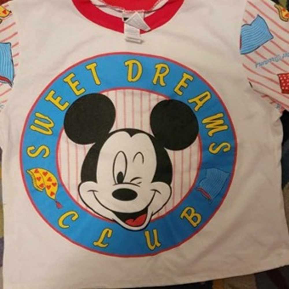 Sweet Dreams Mickey Mouse Youth Med Sleep Shirt T… - image 2