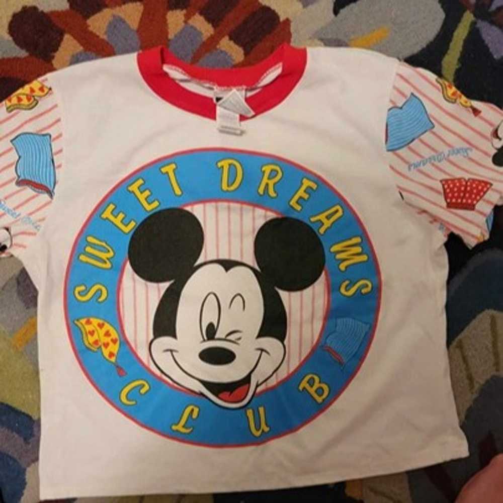 Sweet Dreams Mickey Mouse Youth Med Sleep Shirt T… - image 3