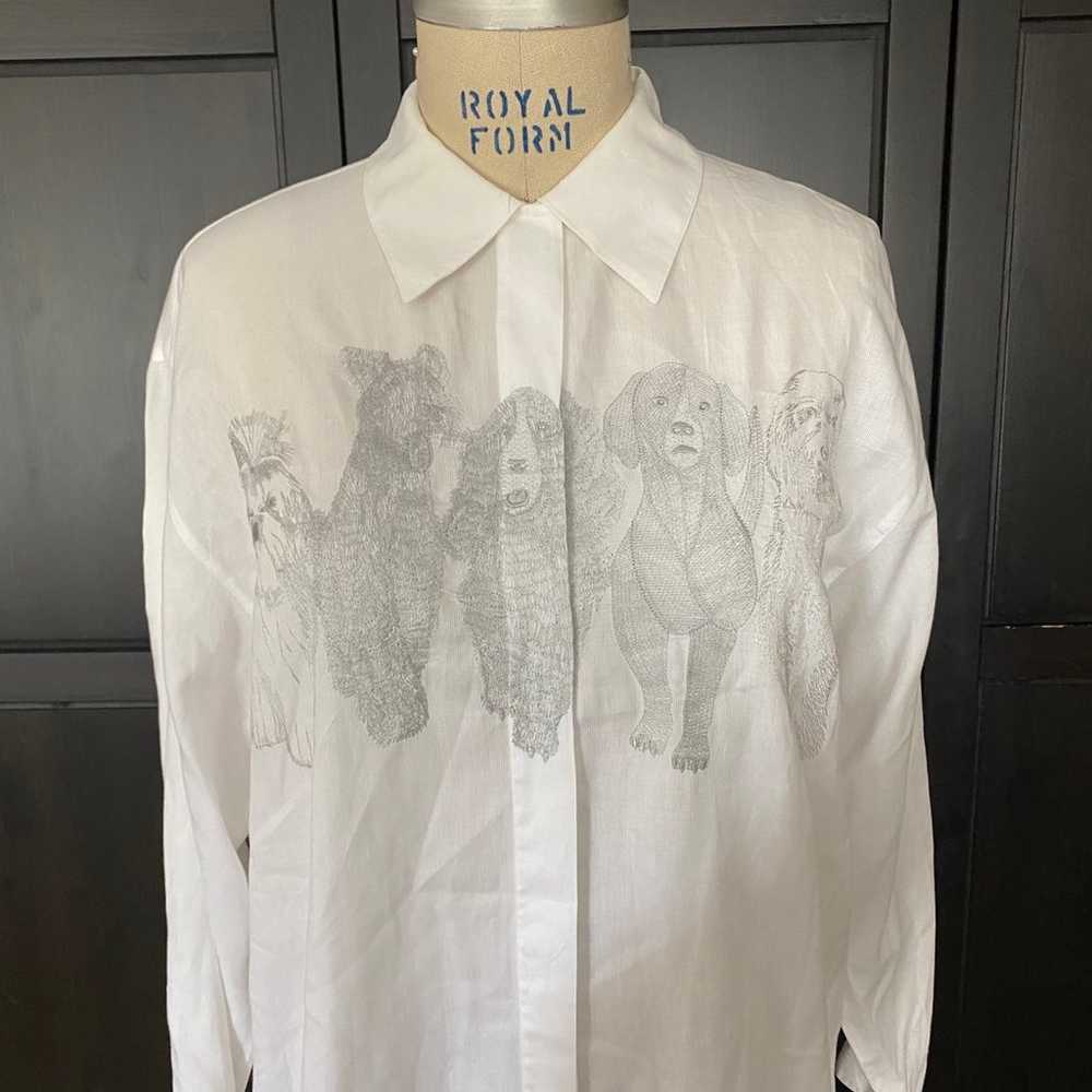 Vintage Combo Studio Dog Embroidered Button Down - image 2