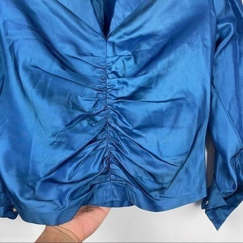 Vintage Talbots Petites Blue Pure Silk Ruched Taf… - image 8