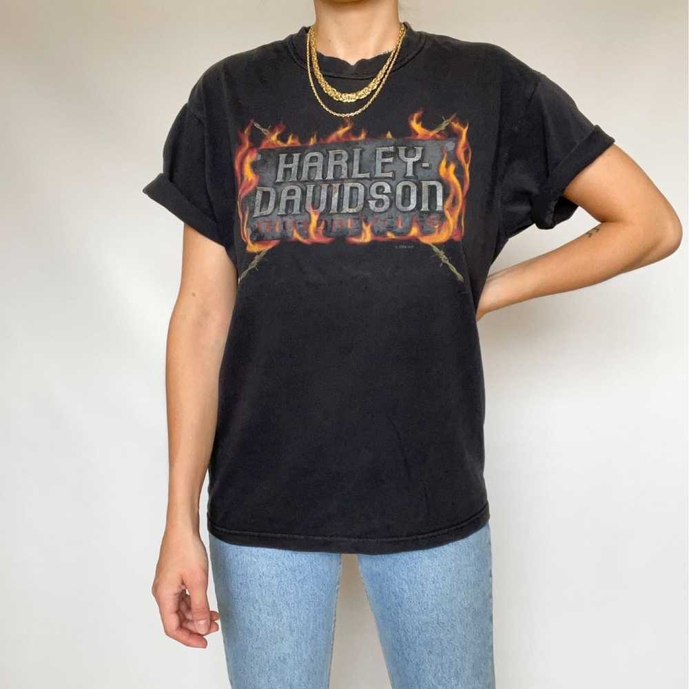 VINTAGE RETRO Harley Davidson t-shirt shirt Moto … - image 2