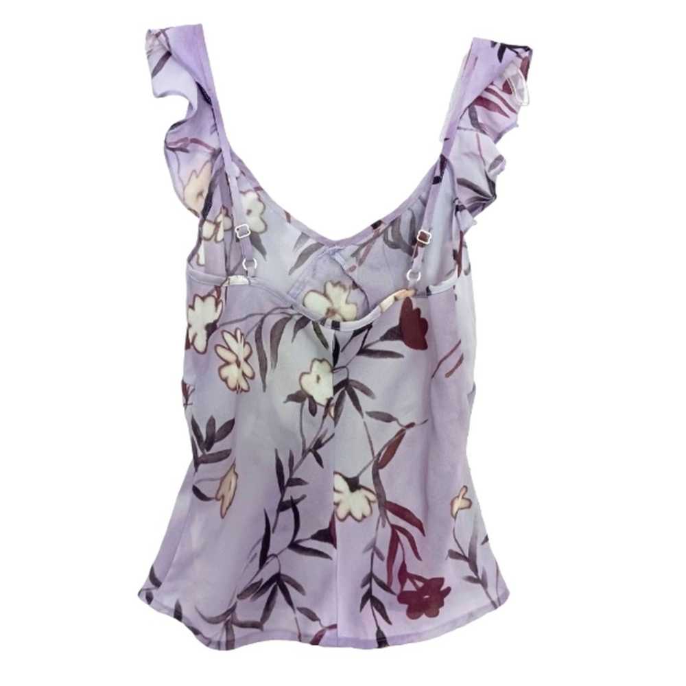 VNT Summer Top Sz M Ruffled Bamboo Floral Pastel … - image 4