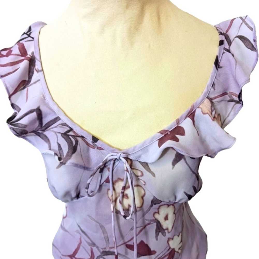 VNT Summer Top Sz M Ruffled Bamboo Floral Pastel … - image 6