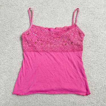 Vintage y2k self esteem pink sequin cami top