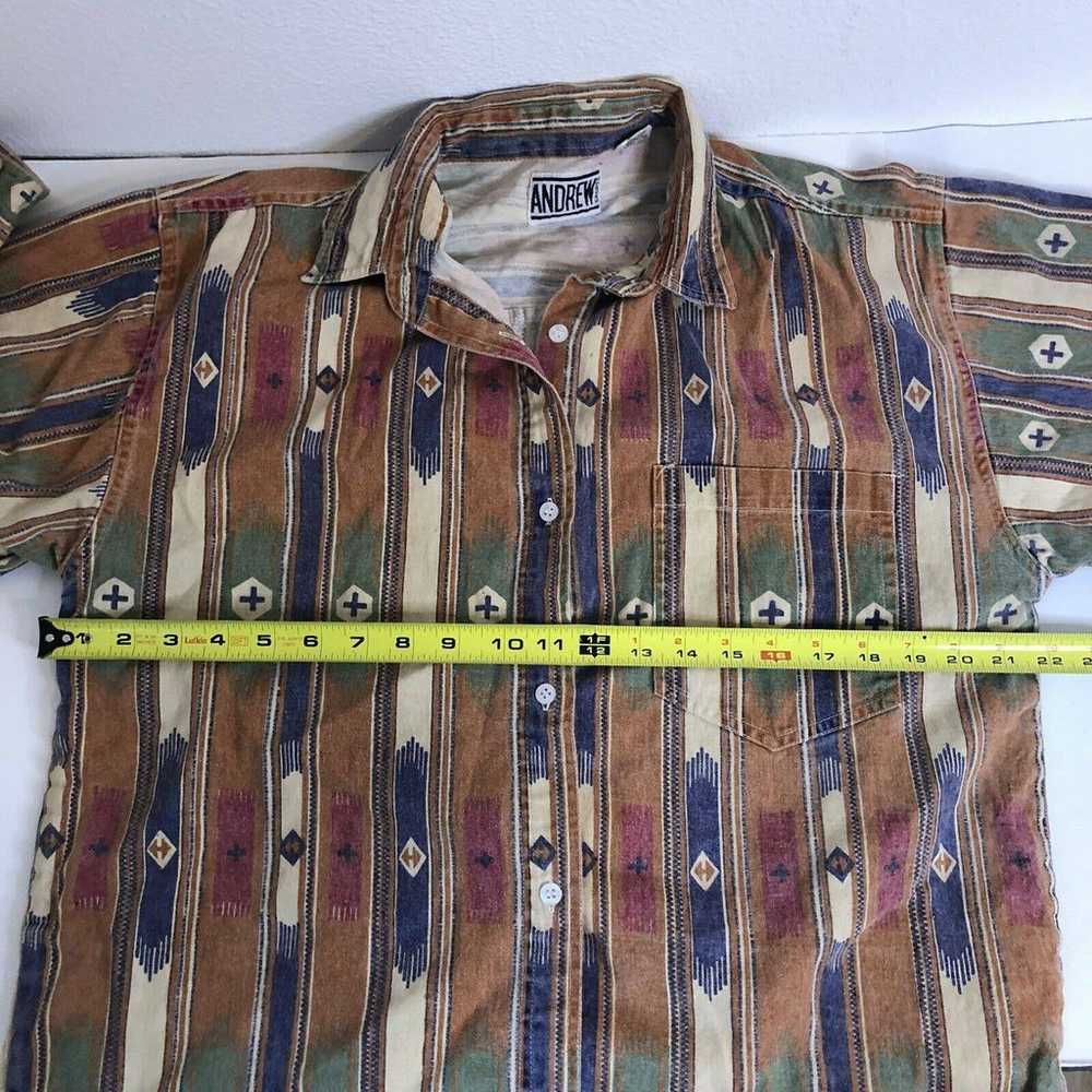 Vintage Andrew Sports button shirt aztec - image 5