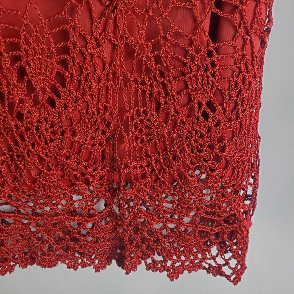 Vintage Red Crochet Blouse - Size Medium - image 4