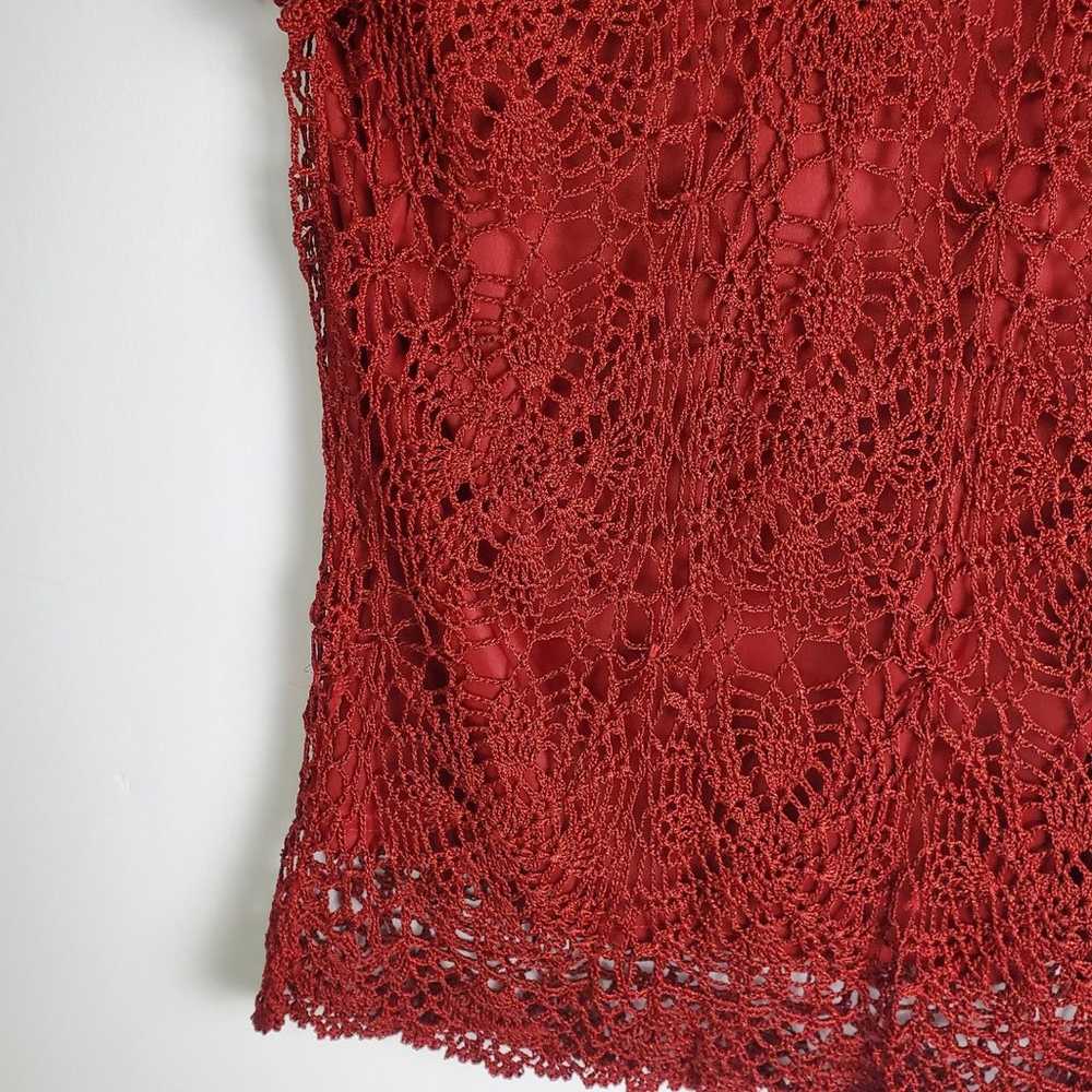 Vintage Red Crochet Blouse - Size Medium - image 5