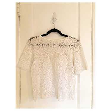 Vintage White Lace Semi Sheer Blouse - image 1