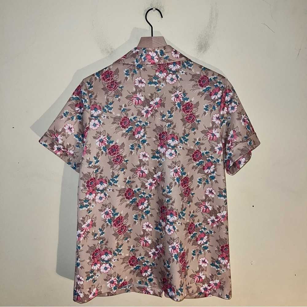 VNTG LAND AND SEA floral polyester button down 40 - image 3