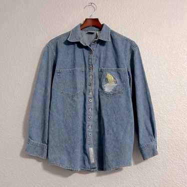 Bradford Exchange selling Disney Jean Button-Up Collared Shirt Large