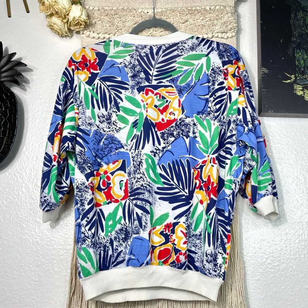 Vintage TEDDI of California Tropical Floral Blous… - image 3