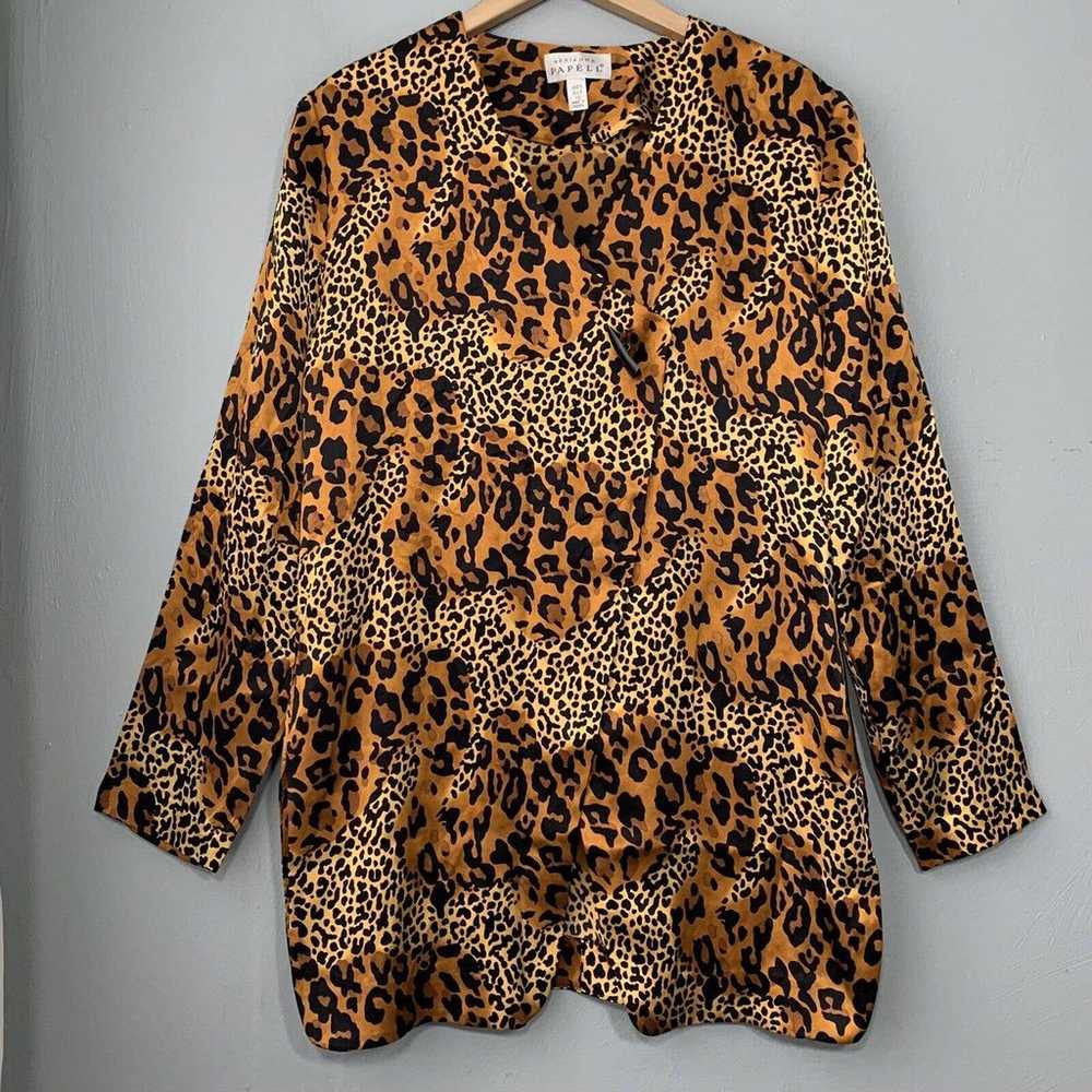 Vintage Adrianna Papell Womens 10 Leopard Cheetah… - image 1