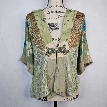 Spencer Alexis embroidered boho lace kimono top w… - image 1