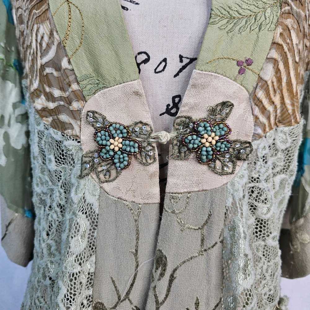 Spencer Alexis embroidered boho lace kimono top w… - image 3