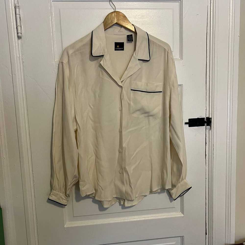 Vintage Lizsport white button down M - image 2