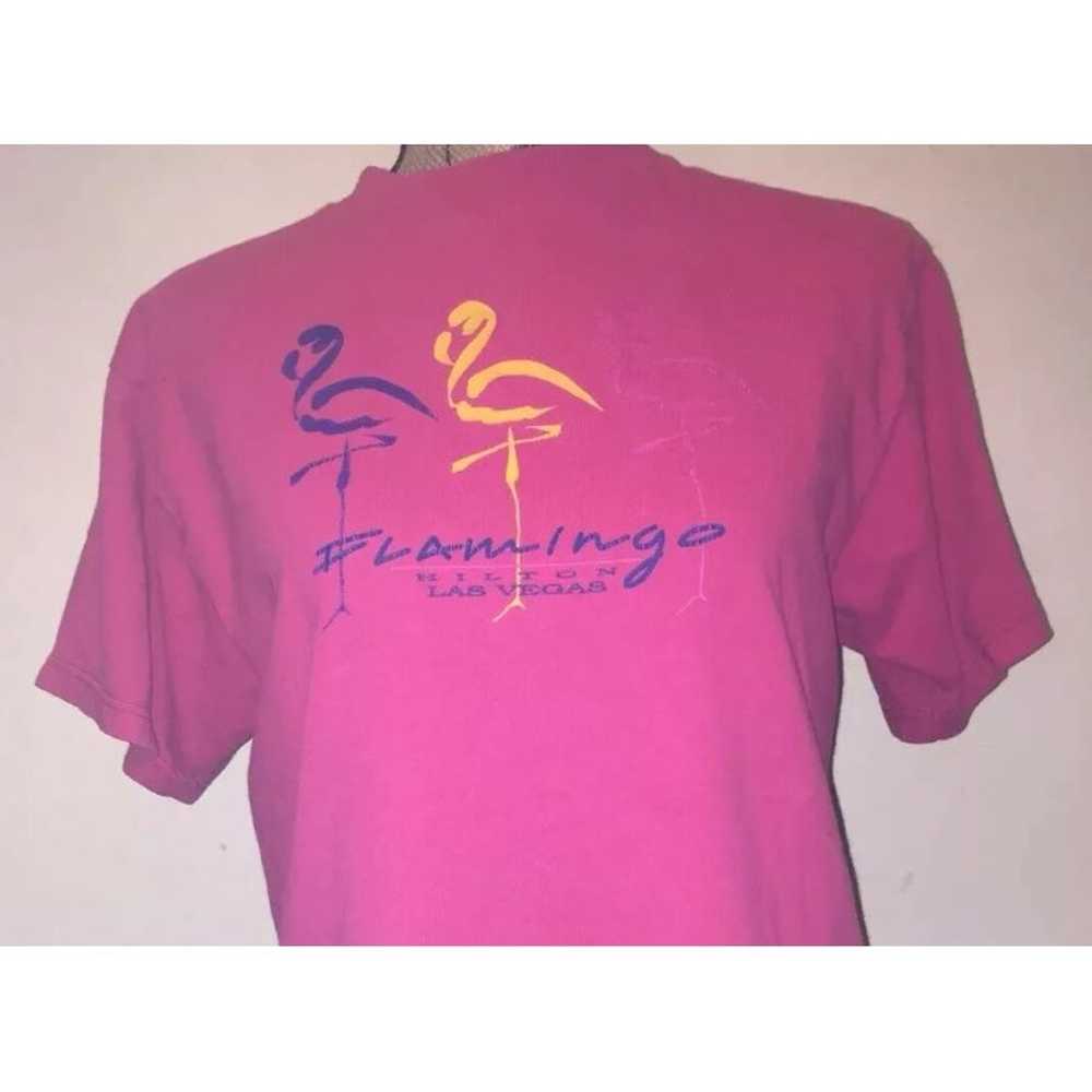 Pink Flamingo Hilton tshirt top Las Vegas Casino … - image 4