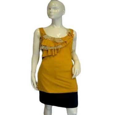 Yellow Tank Top Ruffle Size Medium - image 1