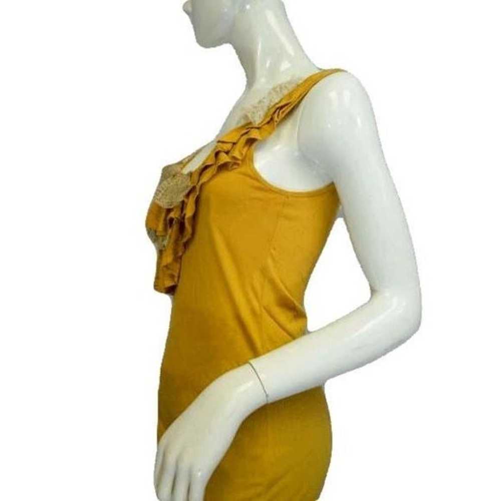 Yellow Tank Top Ruffle Size Medium - image 3