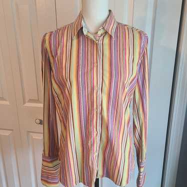 Robert Graham Multicolor Rainbow Stripe Long Sleev