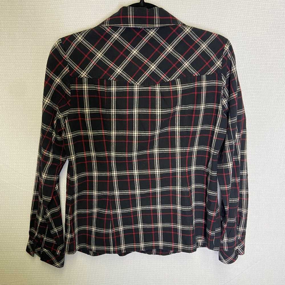 Pendleton | Black Plaid Button Up Top Medium - image 4