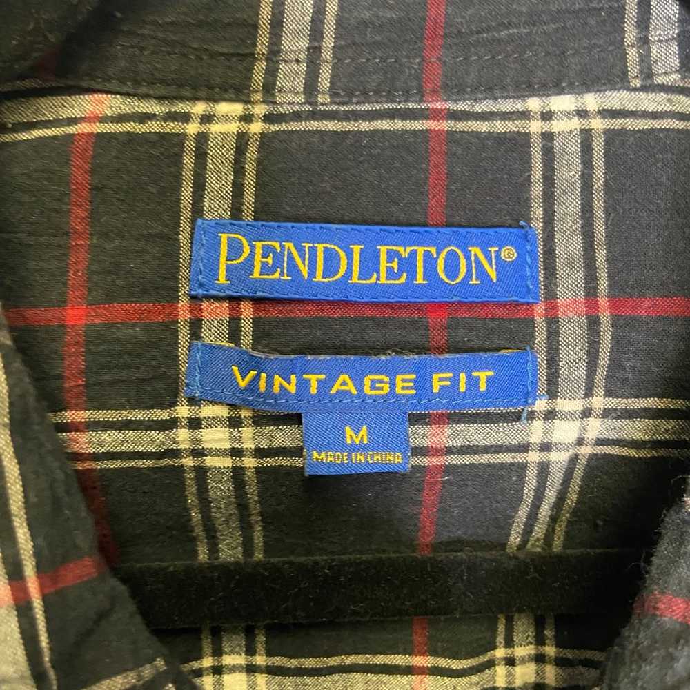 Pendleton | Black Plaid Button Up Top Medium - image 5