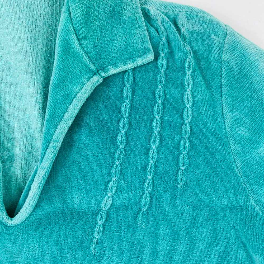 VTG 70s Velour Long Sleeve Collared Shirt - image 5