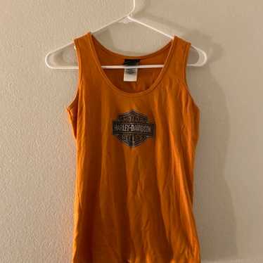 A vintage Harley Davidson Orange Tank Top - image 1