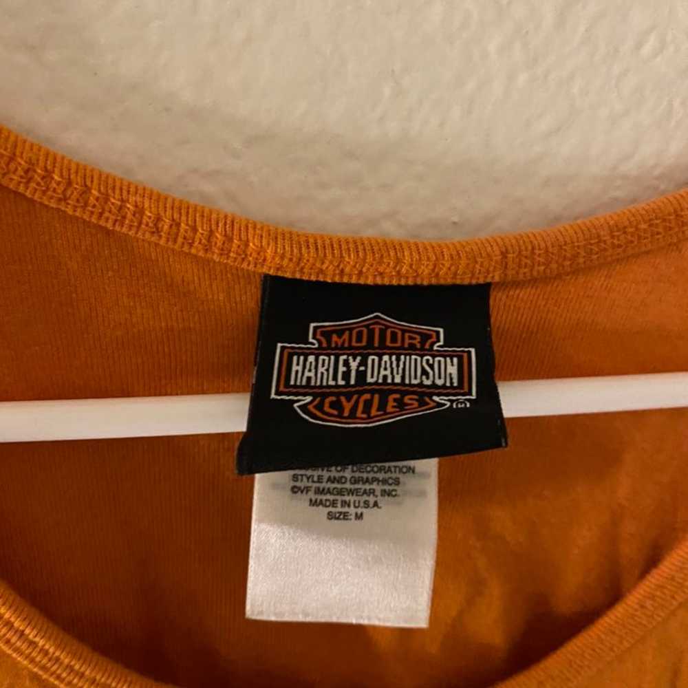 A vintage Harley Davidson Orange Tank Top - image 5