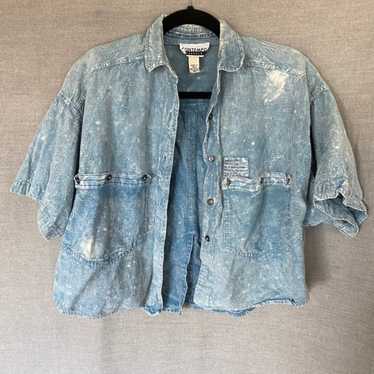 Retro vintage acid wash top