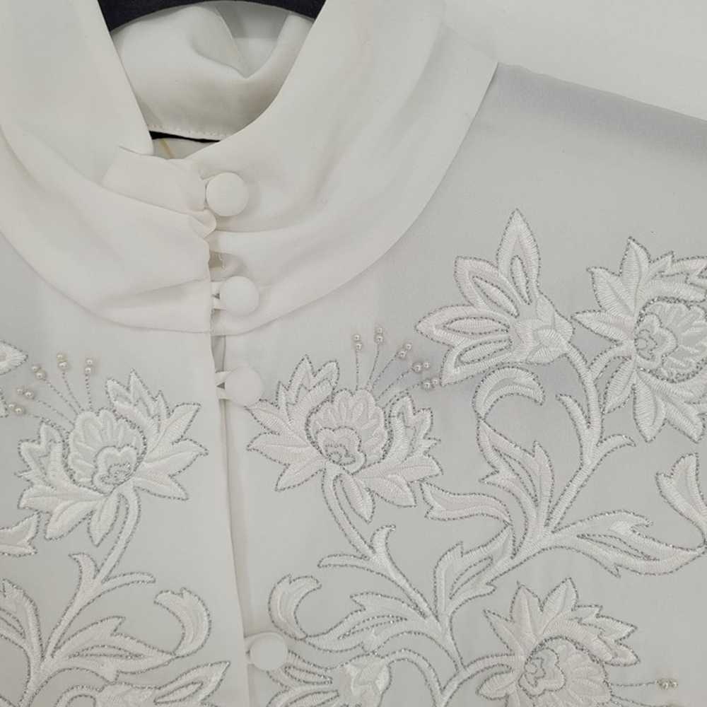 Laura Scott womens 10 Vintage white embroidered h… - image 4