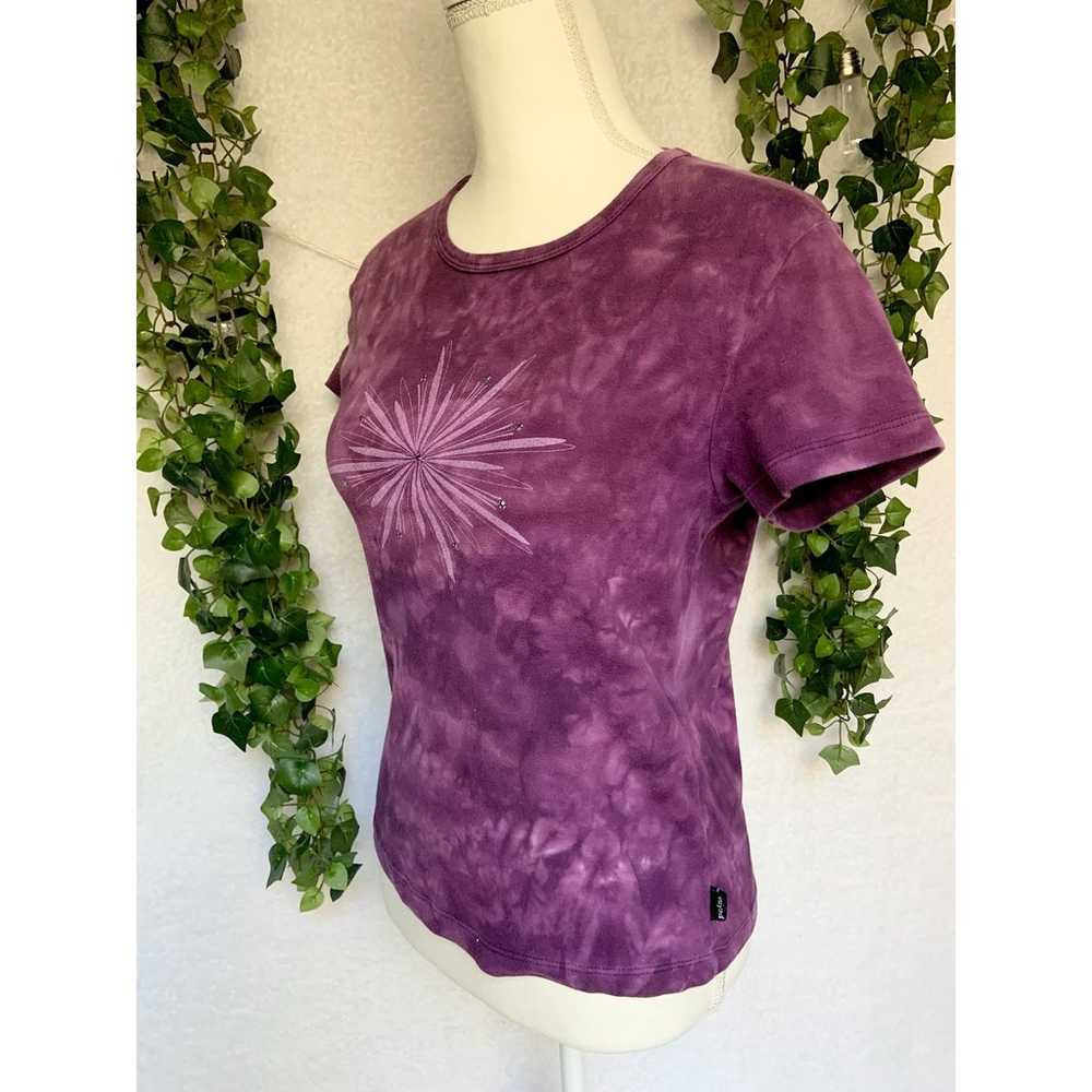 Vintage prAna 1990s Purple Tie Dye High Cut shirt… - image 3