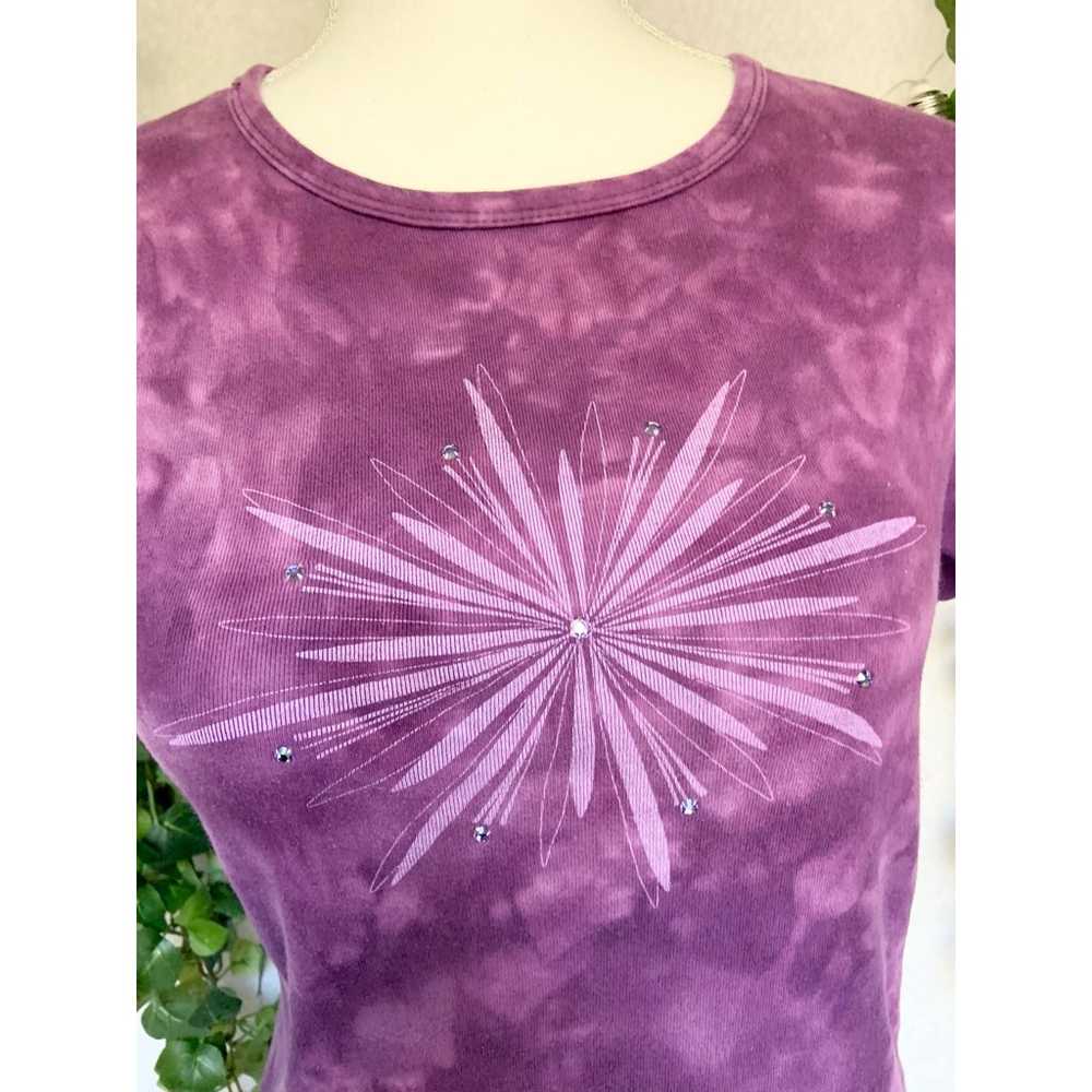 Vintage prAna 1990s Purple Tie Dye High Cut shirt… - image 4