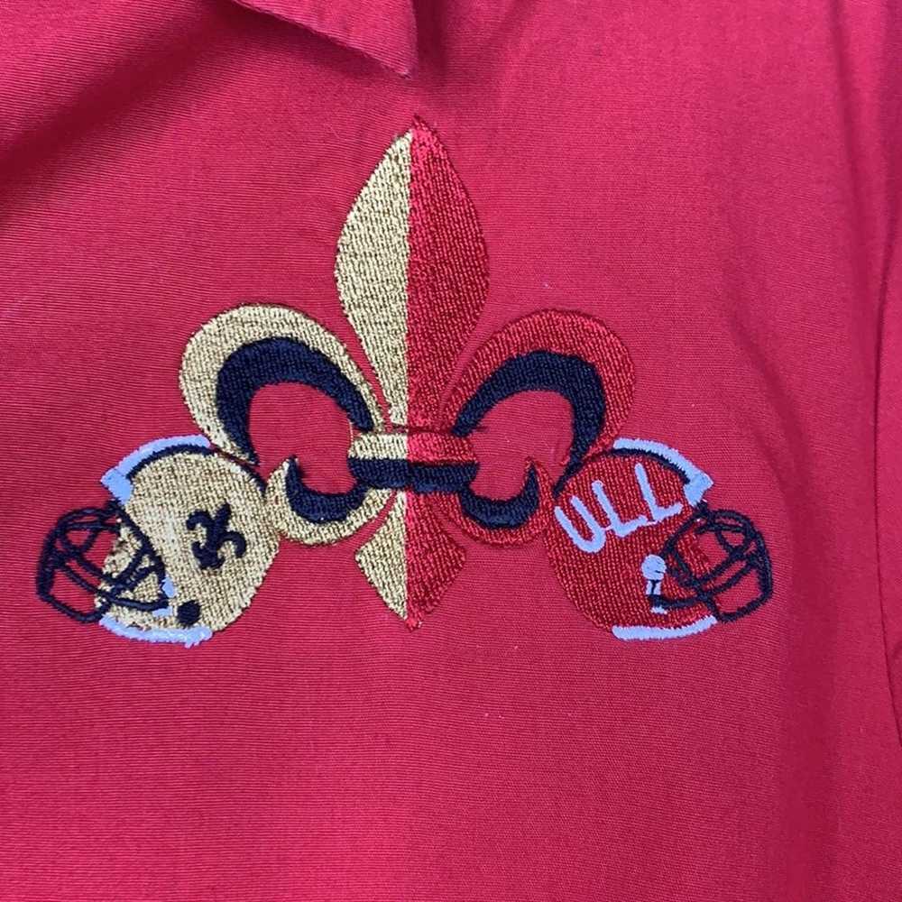 VTG NOLA Saints & ULL Button Up Shirt M - image 3