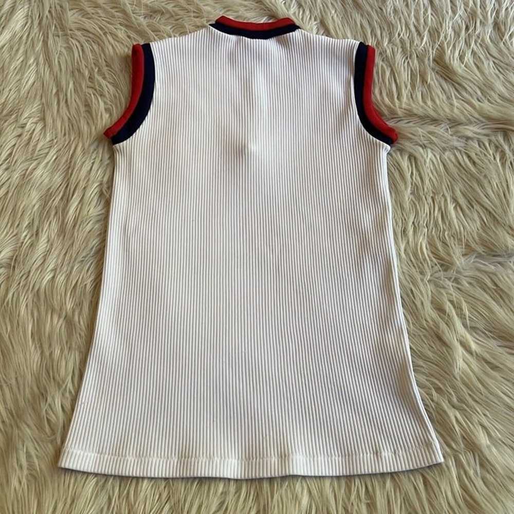 Vintage 70s Mod Ribbed Knit Tennis Tank Sleeveles… - image 5