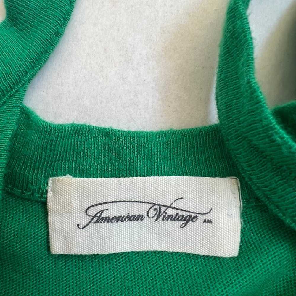 American Vintage Soft Cotton Green Tank Top Sleev… - image 8