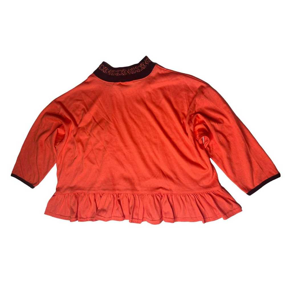 Vintage Womens 80s HANG TEN Coral Black Peplum Ov… - image 7