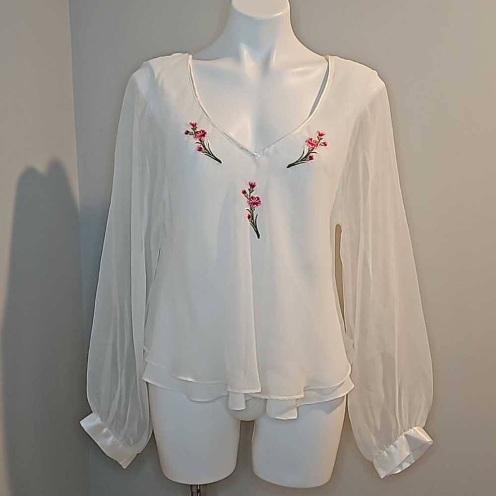 Victoria's Secret Vintage Gold Label Ivory Floral… - image 1