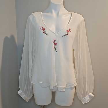 Victoria's Secret Vintage Gold Label Ivory Floral… - image 1