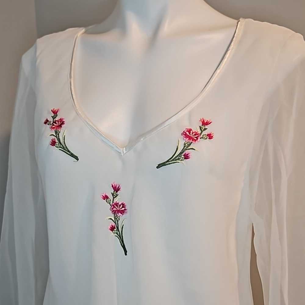 Victoria's Secret Vintage Gold Label Ivory Floral… - image 2