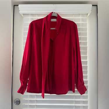 Vintage silk red blouse - image 1