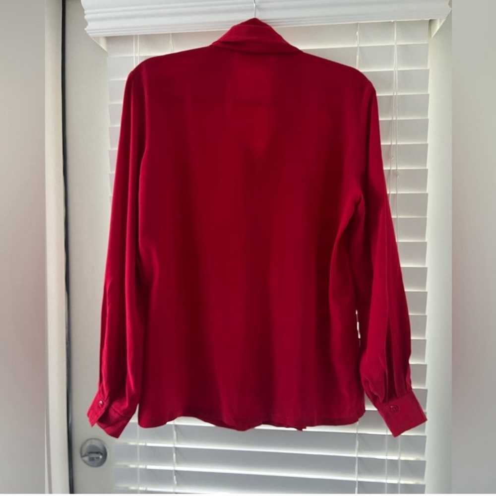 Vintage silk red blouse - image 3