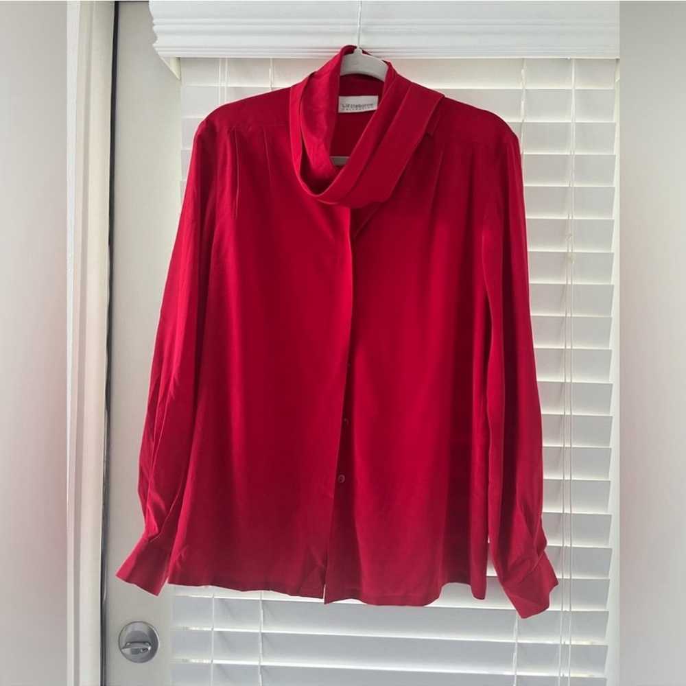 Vintage silk red blouse - image 4