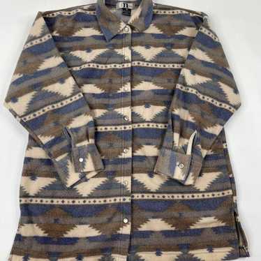 90s Aztec Fleece Shirt Jacket - image 1