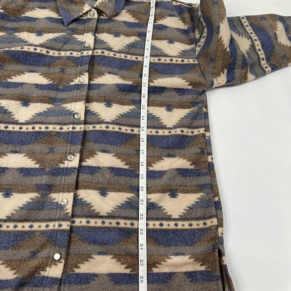 90s Aztec Fleece Shirt Jacket - image 5