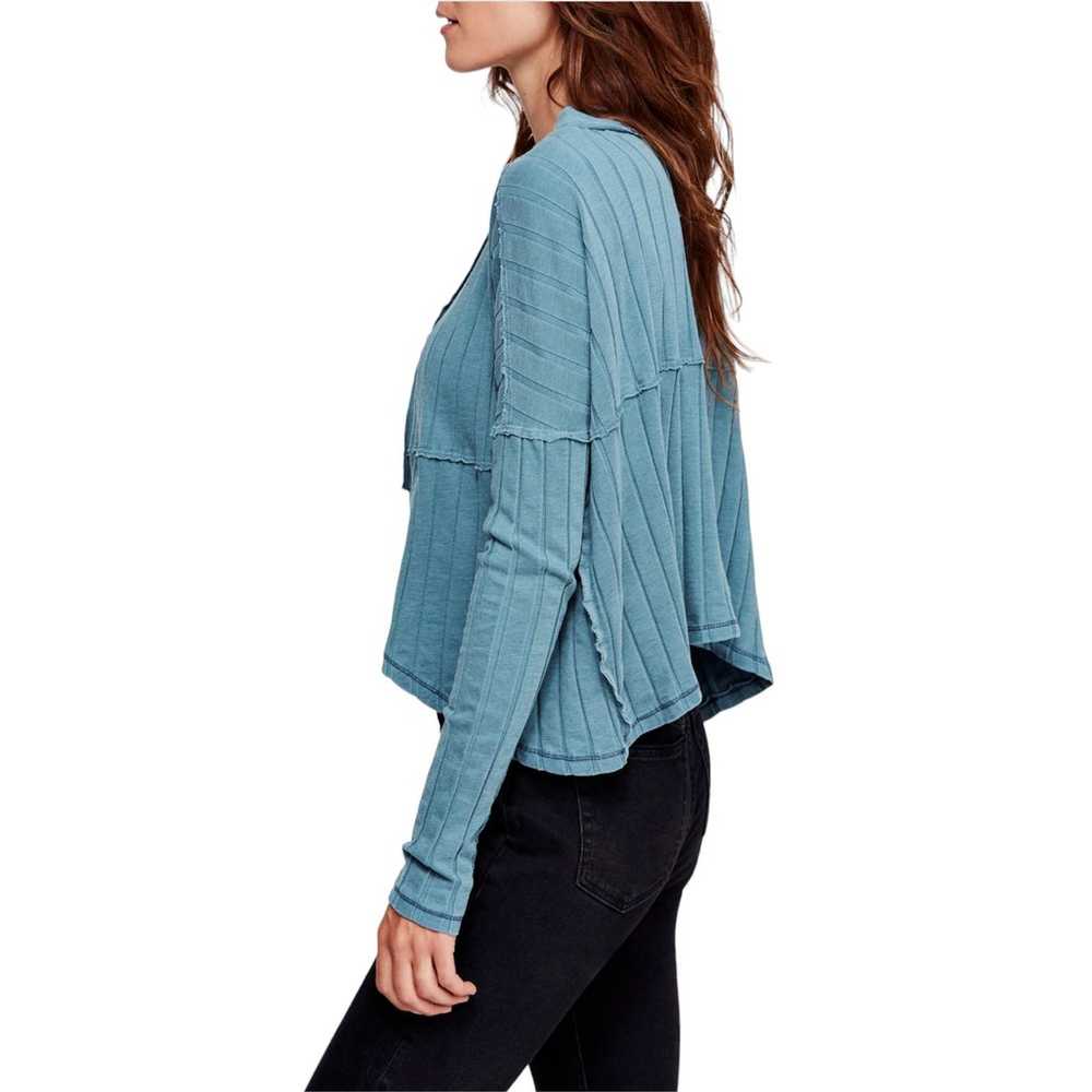 Free People We The Free In The Mix Blue Henley Top - image 2