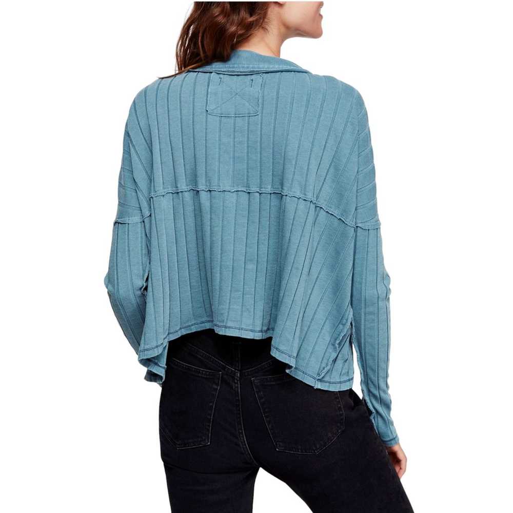 Free People We The Free In The Mix Blue Henley Top - image 3