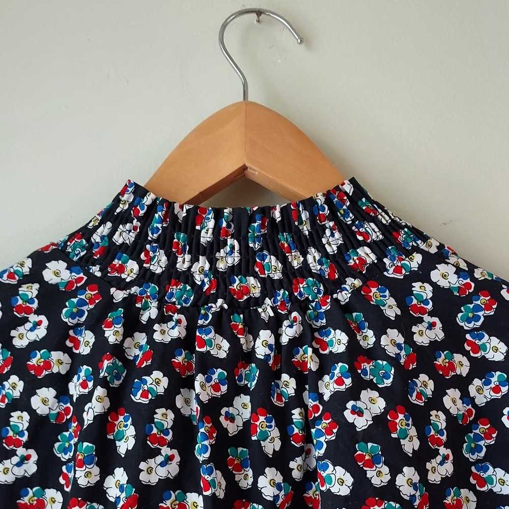 Boden Ellie Black Floral Long Sleeve Smocked Popo… - image 5