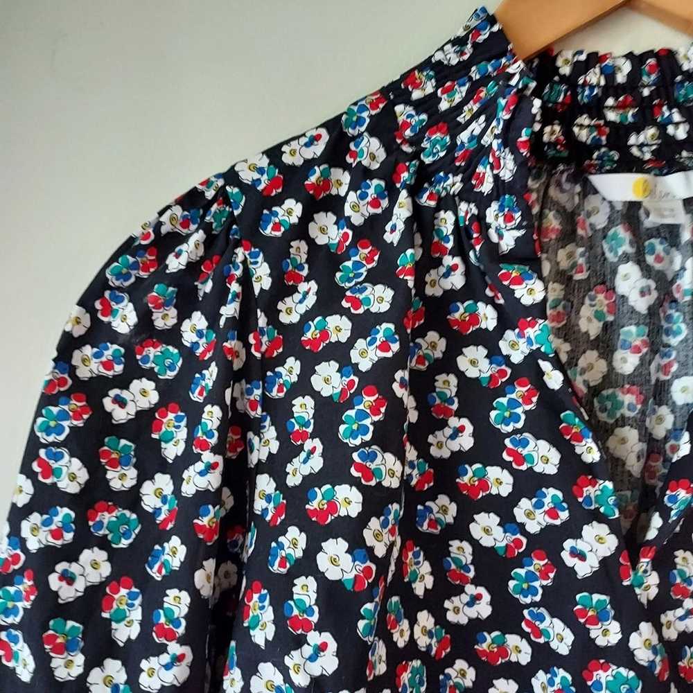 Boden Ellie Black Floral Long Sleeve Smocked Popo… - image 7