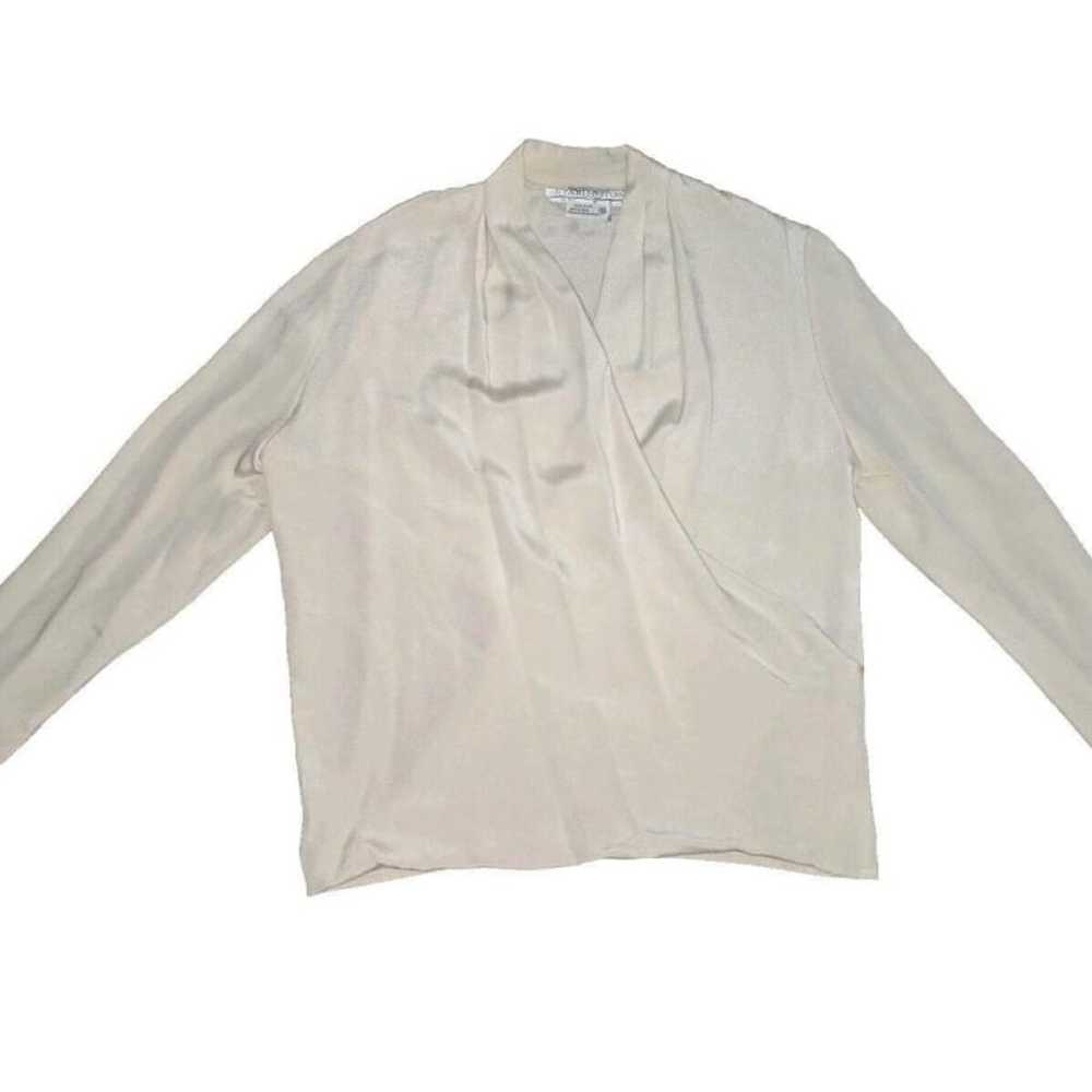 VTG Saks Fifth Avenue Starington 100% Silk Beige … - image 1